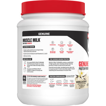 Muscle Milk Genuine Protein Powder, Vanilla – 32g Protein per Serving, 1.9lb (30.9oz)