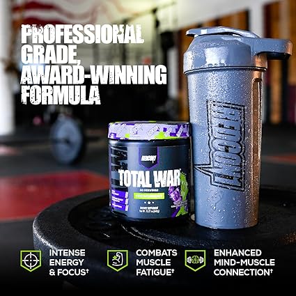 Total War Pre-Workout – 320mg Caffeine, Beta-Alanine & Amino Acids for Energy & Endurance (Rainbow Candy, 30 Servings)