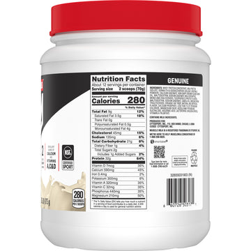 Muscle Milk Genuine Protein Powder, Vanilla – 32g Protein per Serving, 1.9lb (30.9oz)