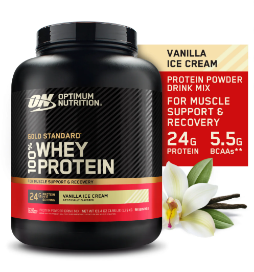 Optimum Nutrition Gold Standard 100% Whey – Vanilla Ice Cream (80 Servings)