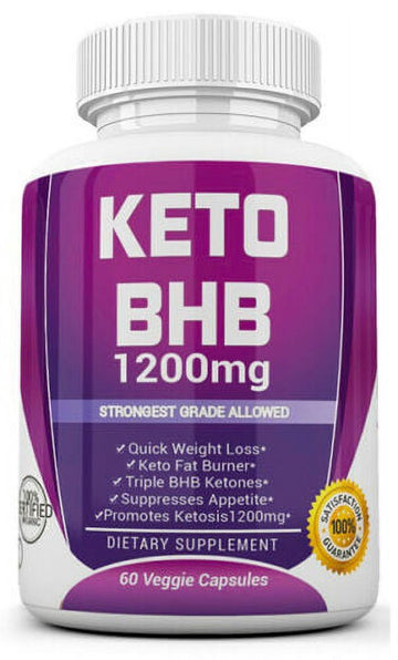 KETO BHB 1200mg: Pure Ketone Fat Burner Diet Pills for Weight Loss & Ketosis Support