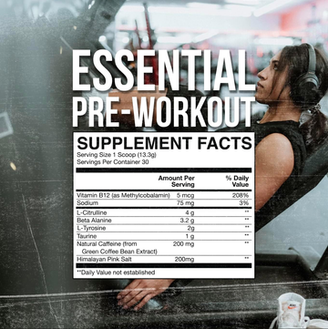 Sports Nutrition Supplement for Men & Women - Preworkout Energy Powder with Caffeine, L-Citrulline, L-Tyrosine, & Beta Alanine Blend